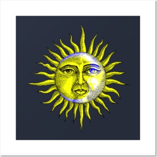 Eclipse Interactive Yellow&Blue Filter T-Shirt By Red&Blue Posters and Art